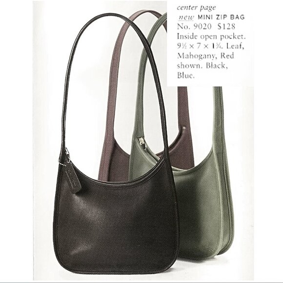 Coach Vintage - Ergo Mini Zip Bag 9020 in Black + Brass, USA 1997 - EUC! - Picture 5 of 9